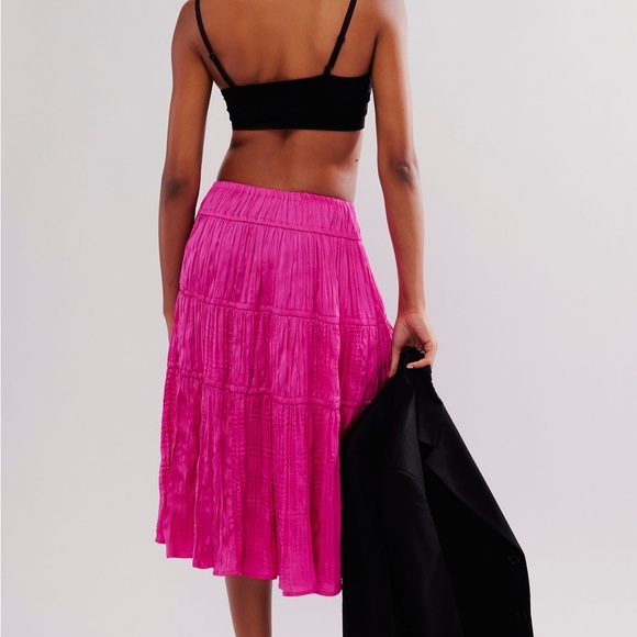 💖LAST OFFER! NWT Free People Maeve Midi Skirt in color: Pink, Sz XL~ 💖 - Picture 14 of 15